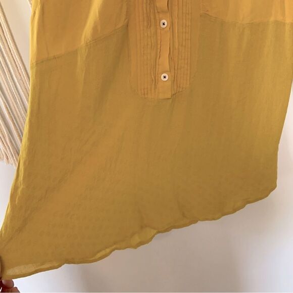 ANTHROPOLOGIE Maeve Anni Buttondown Collared Blouse Gold Yellow Size 12 - Picture 7 of 14